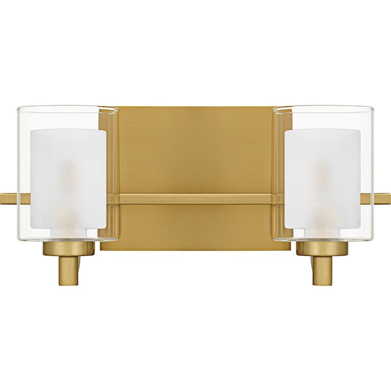 Quoizel Kolt 2Lt Bath Light, Gold/Clear /Sandblasted Interior
