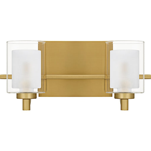 Quoizel Kolt 2Lt Bath Light, Gold/Clear /Sandblasted Interior