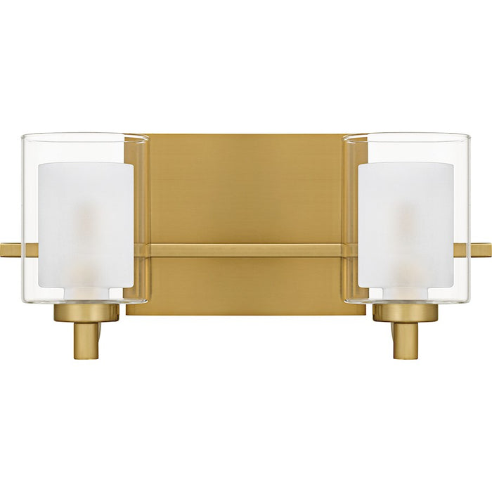 Quoizel Kolt 2Lt Bath Light, Gold/Clear /Sandblasted Interior