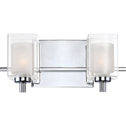 Quoizel Kolt 13in 2-Light Vanity Light | Modern Polished Chrome and Clear Glass | Bathroom & Powder Room | 13 x 6.25 x 6 in | Model KLT8602CLED