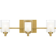 Quoizel Kolt 3Lt Bath Light, Gold/Clear /Sandblasted Interior - KLT8603BRGLED