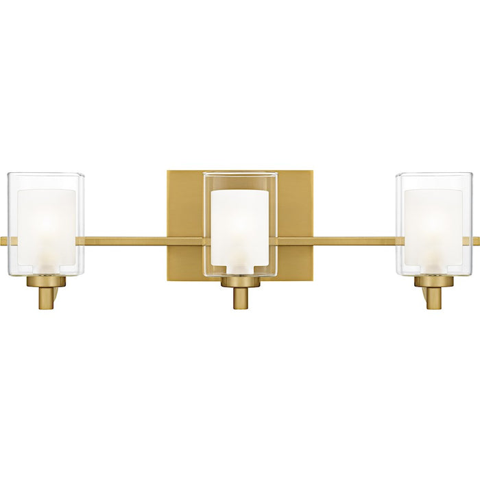 Quoizel Kolt 3Lt Bath Light, Gold/Clear /Sandblasted Interior - KLT8603BRGLED