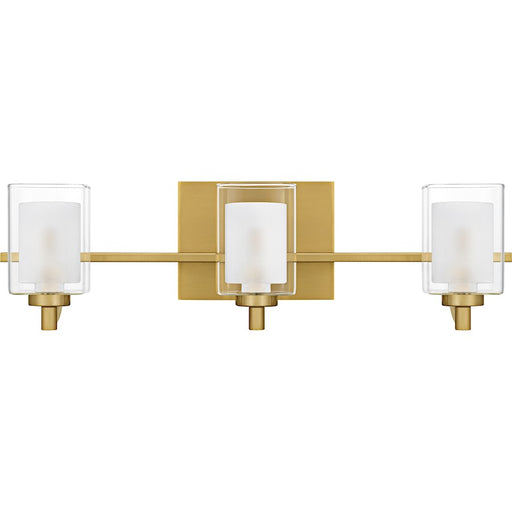 Quoizel Kolt 3Lt Bath Light, Gold/Clear /Sandblasted Interior