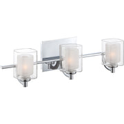 Quoizel Kolt 21in 3-Light Vanity Light | Modern Polished Chrome and Clear Glass | Bathroom Vanity & Powder Room | 21 x 6.25 x 6 in | Model KLT8603CLED