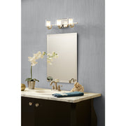 Quoizel Kolt 21in 3-Light Vanity Light | Modern Polished Chrome and Clear Glass | Bathroom Vanity & Powder Room | 21 x 6.25 x 6 in | Model KLT8603CLED