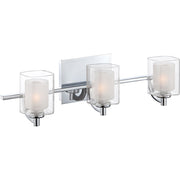 Quoizel Kolt 21in 3-Light Vanity Light | Modern Polished Chrome and Clear Glass | Bathroom Vanity & Powder Room | 21 x 6.25 x 6 in | Model KLT8603CLED