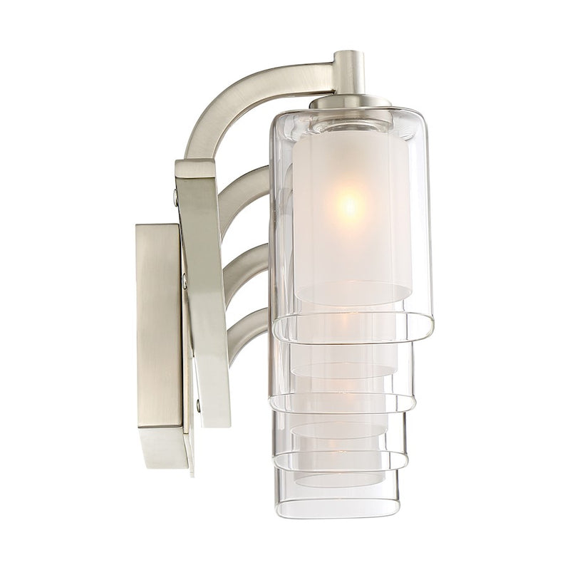 Quoizel Kolt 29in 4-Light Vanity Light | Modern Brushed Nickel and Clear Glass | Bathroom Vanity & Powder Room | 29 x 6.25 x 6 in | Model KLT8604BNLED