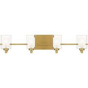 Quoizel Kolt 4Lt Bath Light, Gold/Clear /Sandblasted Interior - KLT8604BRGLED