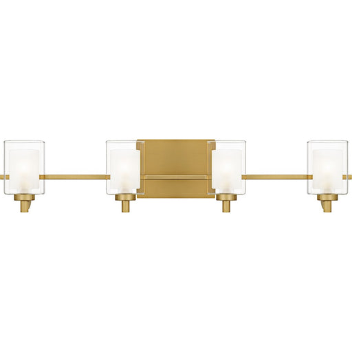 Quoizel Kolt 4Lt Bath Light, Gold/Clear /Sandblasted Interior - KLT8604BRGLED