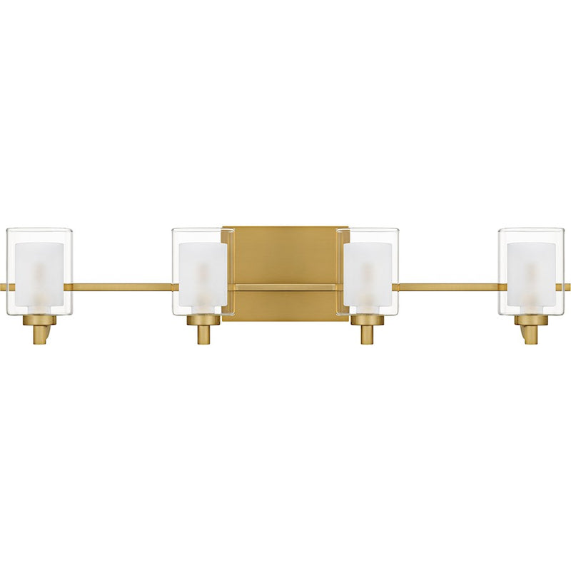 Quoizel Kolt 4Lt Bath Light, Gold/Clear /Sandblasted Interior
