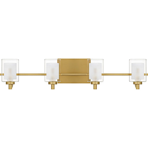 Quoizel Kolt 4Lt Bath Light, Gold/Clear /Sandblasted Interior