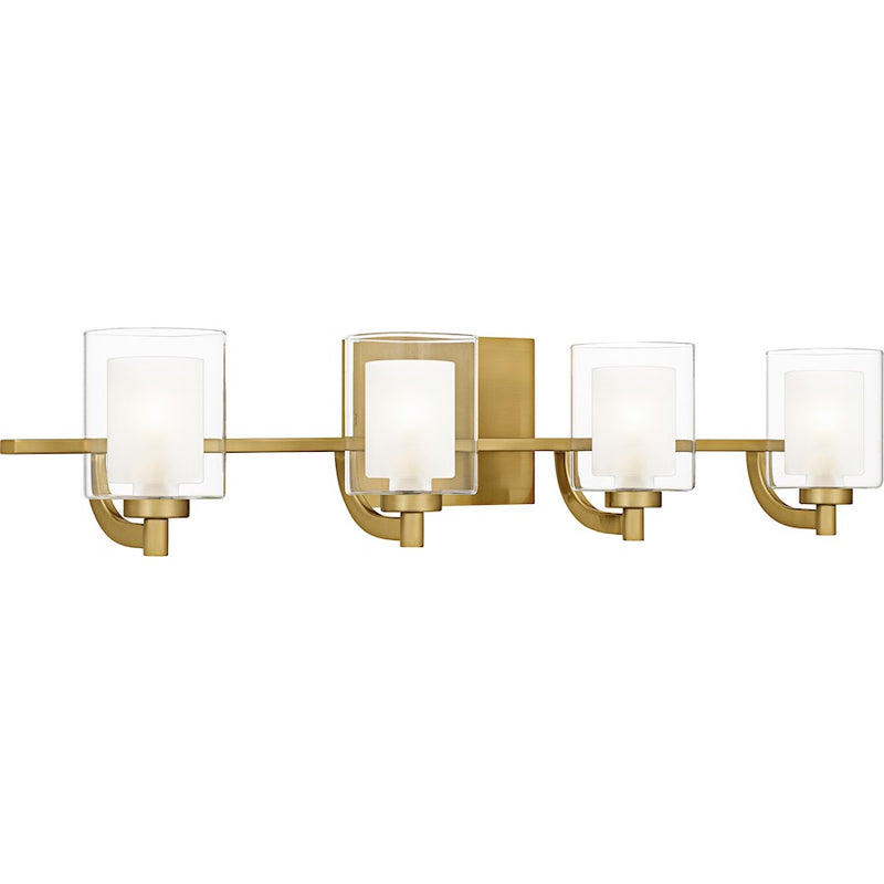 Quoizel Kolt 4Lt Bath Light, Gold/Clear /Sandblasted Interior