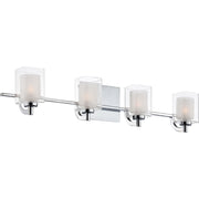 Quoizel Kolt 29in 4-Light Vanity Light | Modern Polished Chrome and Clear Glass | Bathroom Vanity & Powder Room | 29 x 6.25 x 6 in | Model KLT8604CLED