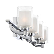 Quoizel Kolt 29in 4-Light Vanity Light | Modern Polished Chrome and Clear Glass | Bathroom Vanity & Powder Room | 29 x 6.25 x 6 in | Model KLT8604CLED