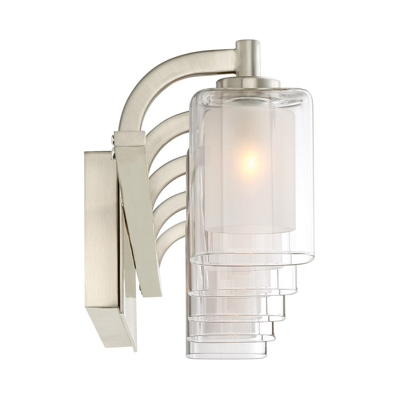 Quoizel Kolt 42in 5-Light Vanity Light | Modern Brushed Nickel and Clear Glass | Bathroom Vanity & Powder Room | 42 x 6.25 x 6 in | Model KLT8605BNLED
