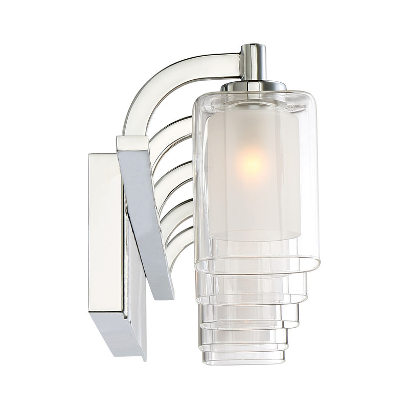 Quoizel Kolt 42in 5-Light Vanity Light | Modern Polished Chrome and Clear Glass | Bathroom Vanity & Powder Room | 42 x 6.25 x 6 in | Model KLT8605CLED