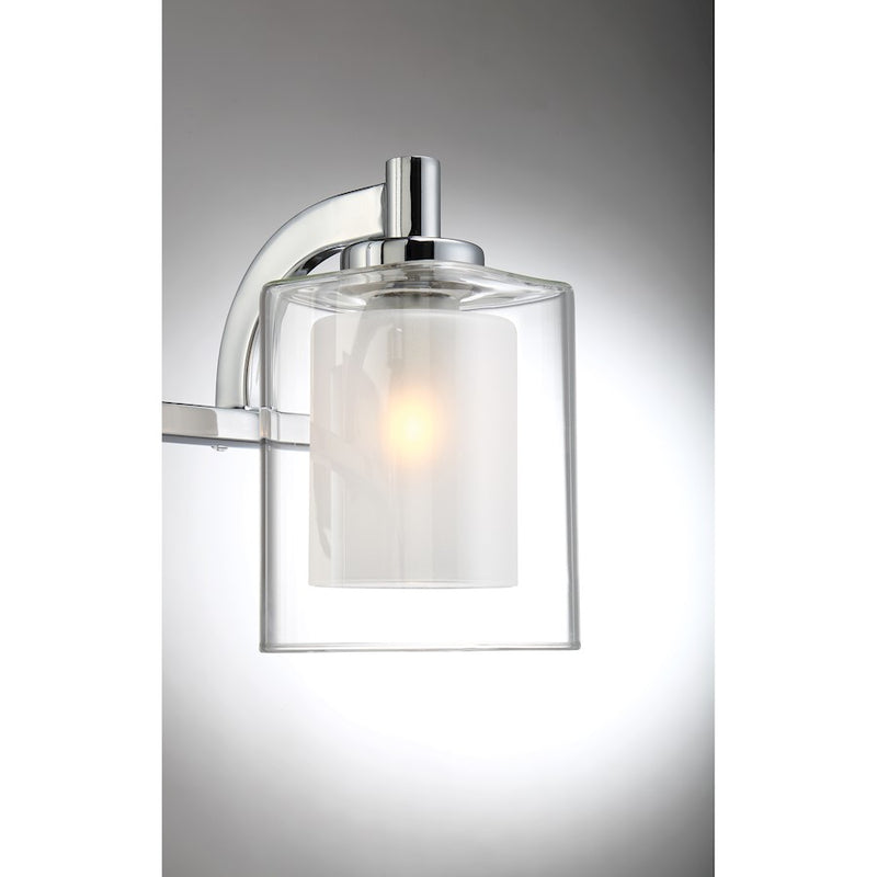 Quoizel Kolt 42in 5-Light Vanity Light | Modern Polished Chrome and Clear Glass | Bathroom Vanity & Powder Room | 42 x 6.25 x 6 in | Model KLT8605CLED