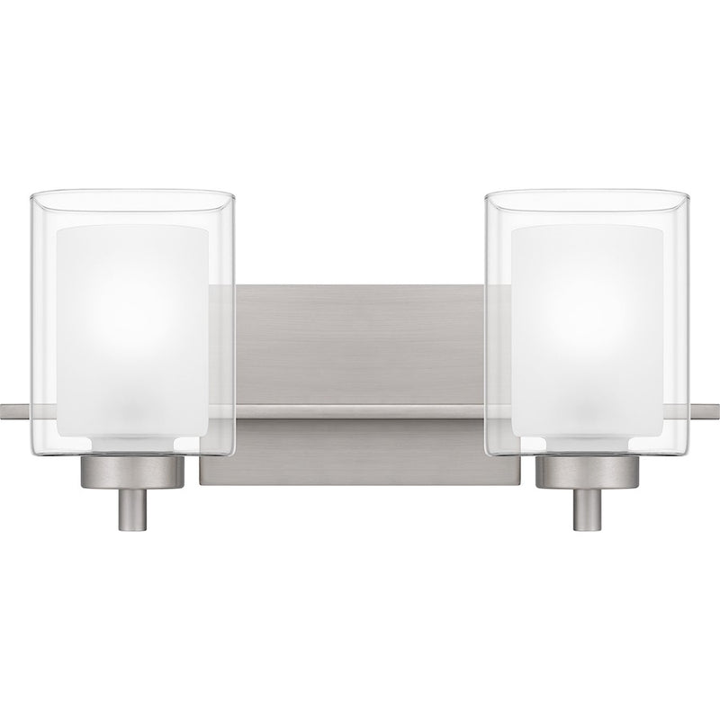 Quoizel Kolt 2 Light Bath Light, Clear/Sandblasted Interior