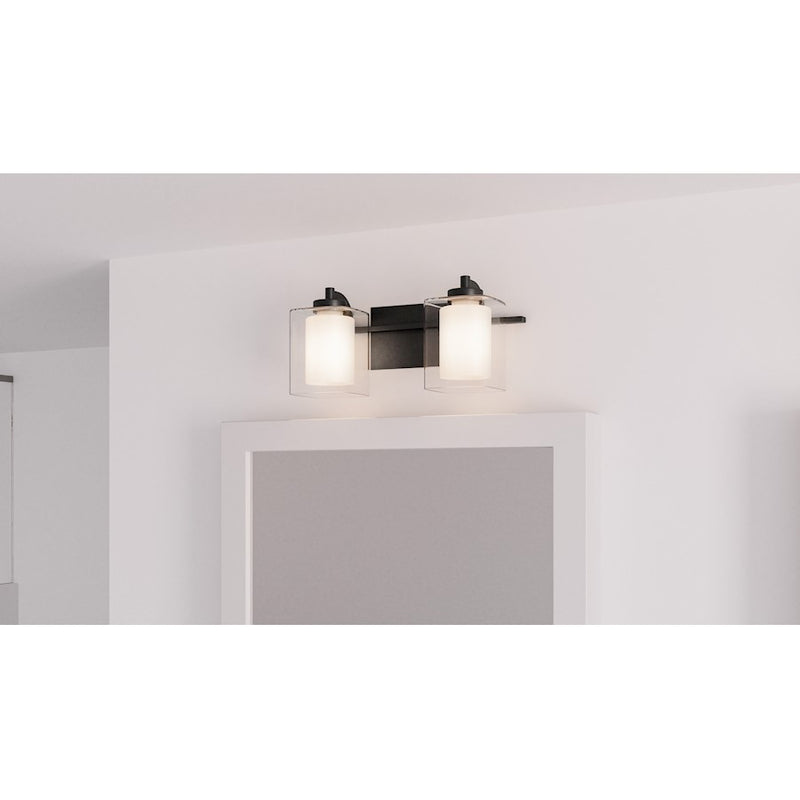 Quoizel Kolt 2 Light Bath Light, Clear/Sandblasted Interior