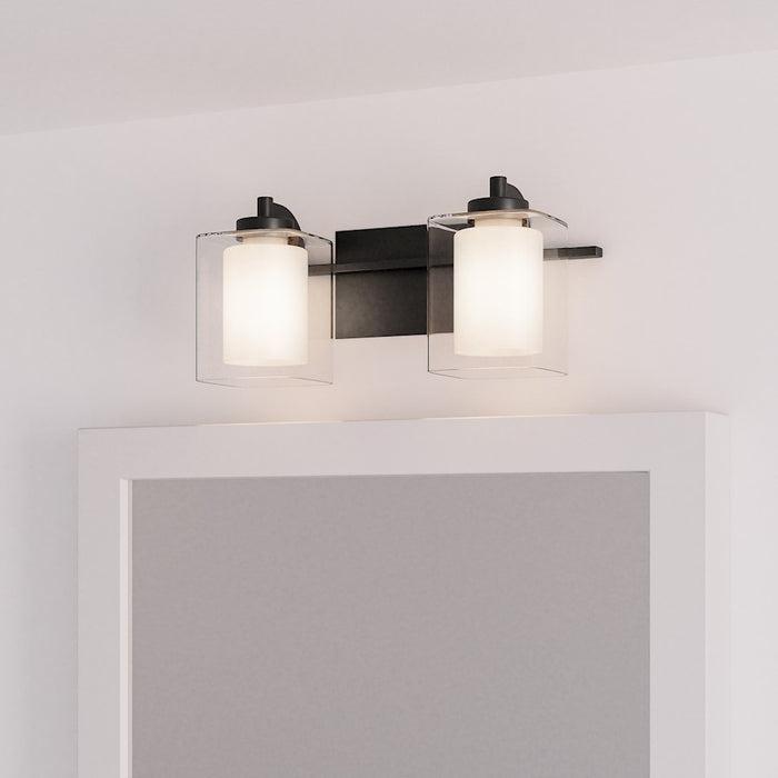 Quoizel Kolt 2 Light Bath Light, Clear/Sandblasted Interior