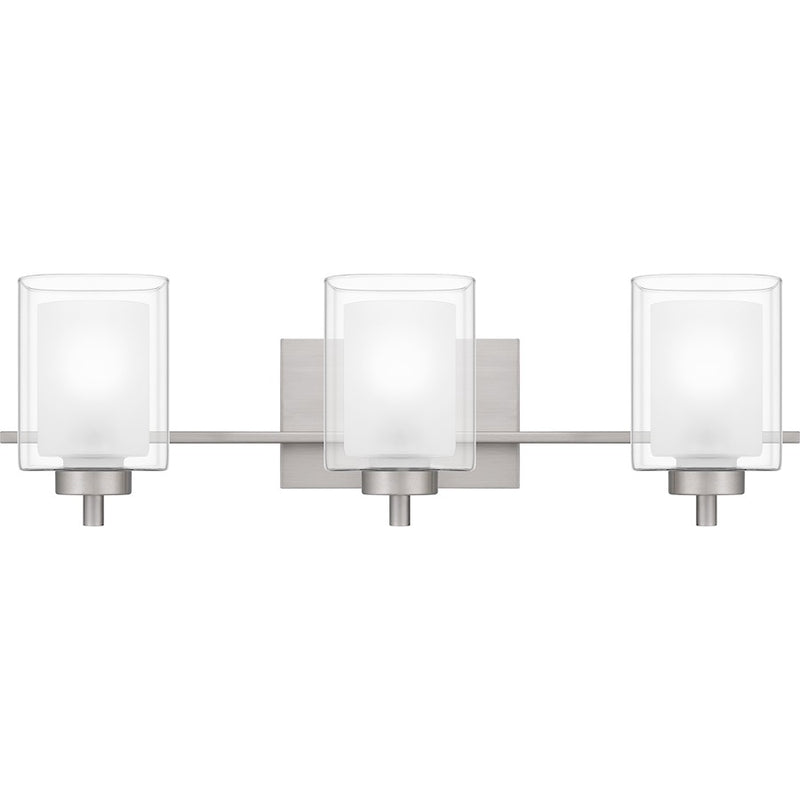 Quoizel Kolt 3 Light Bath Light, Clear/Sandblasted Interior