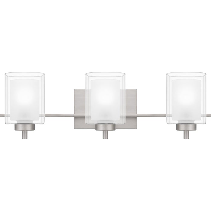 Quoizel Kolt 3 Light Bath Light, Clear/Sandblasted Interior