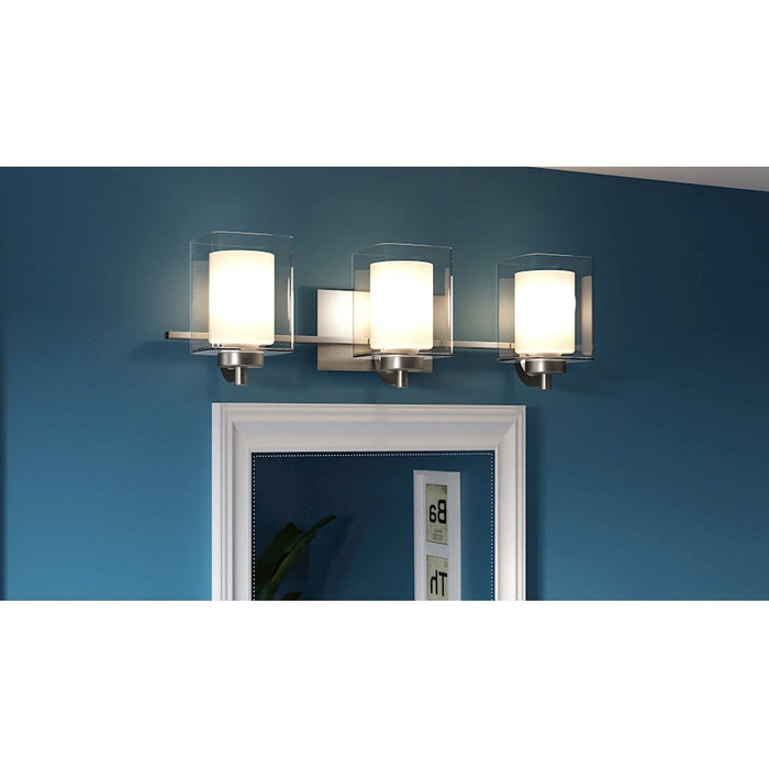 Quoizel Kolt 3 Light Bath Light, Clear/Sandblasted Interior