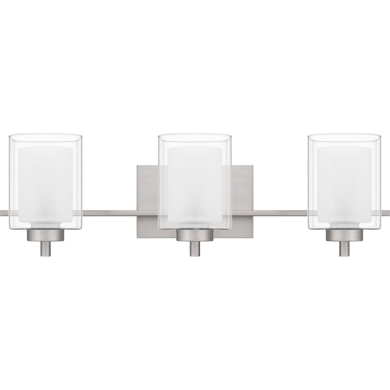 Quoizel Kolt 3 Light Bath Light, Clear/Sandblasted Interior