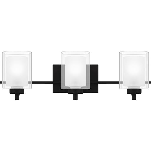 Quoizel Kolt 3 Light Bath Light, Clear/Sandblasted Interior