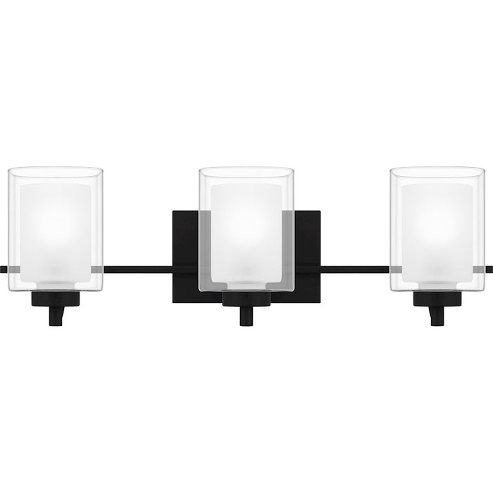 Quoizel Kolt 3 Light Bath Light, Clear/Sandblasted Interior