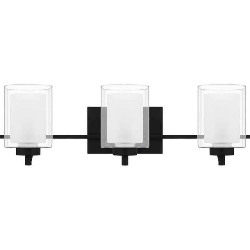 Quoizel Kolt 3 Light Bath Light, Clear/Sandblasted Interior