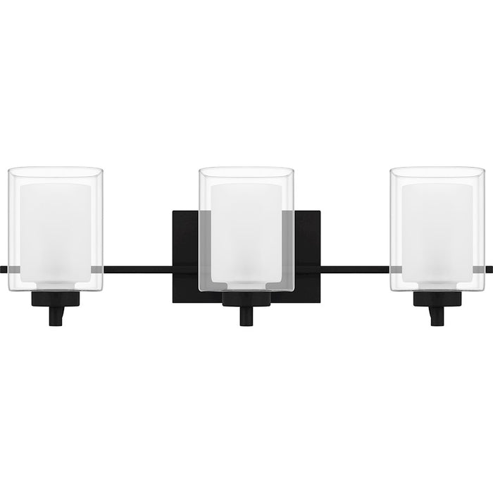 Quoizel Kolt 3 Light Bath Light, Clear/Sandblasted Interior
