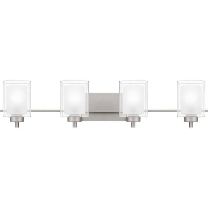 Quoizel Kolt 4 Light Bath Light, Clear/Sandblasted Interior