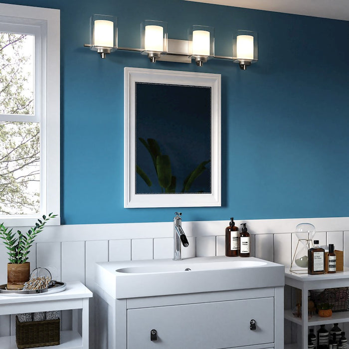 Quoizel Kolt 4 Light Bath Light, Clear/Sandblasted Interior