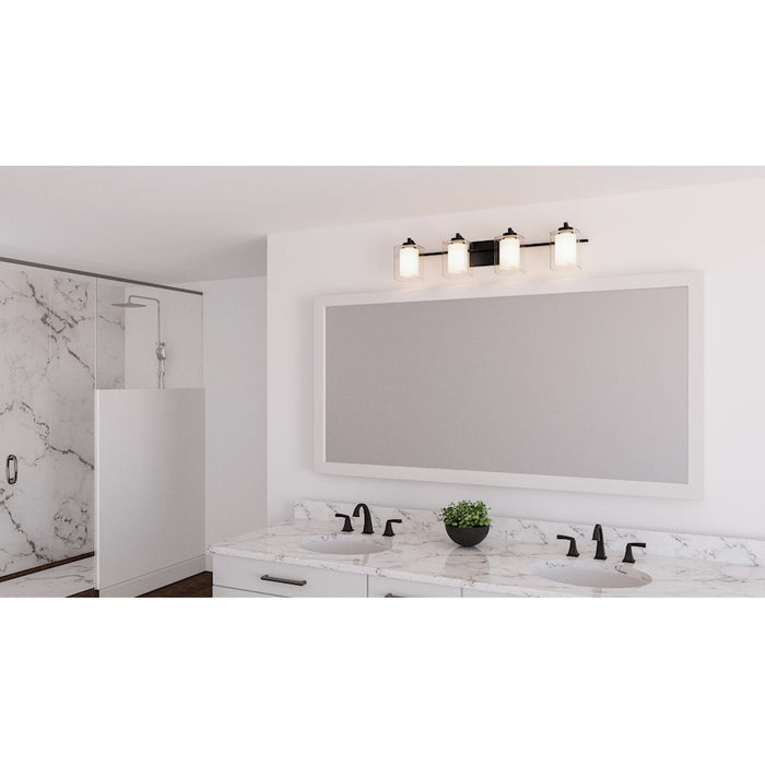 Quoizel Kolt 4 Light Bath Light, Clear/Sandblasted Interior