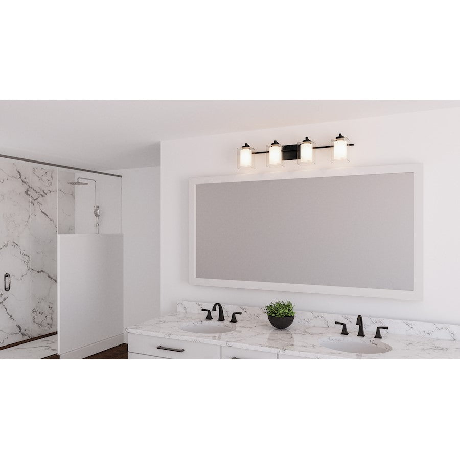 Quoizel Kolt 4 Light Bath Light, Clear/Sandblasted Interior
