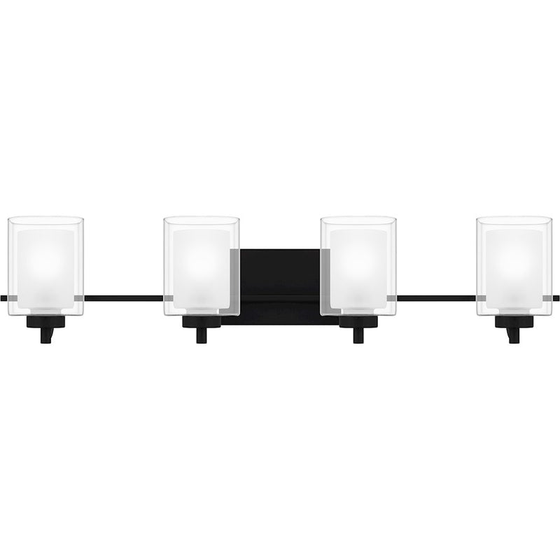 Quoizel Kolt 4 Light Bath Light, Clear/Sandblasted Interior
