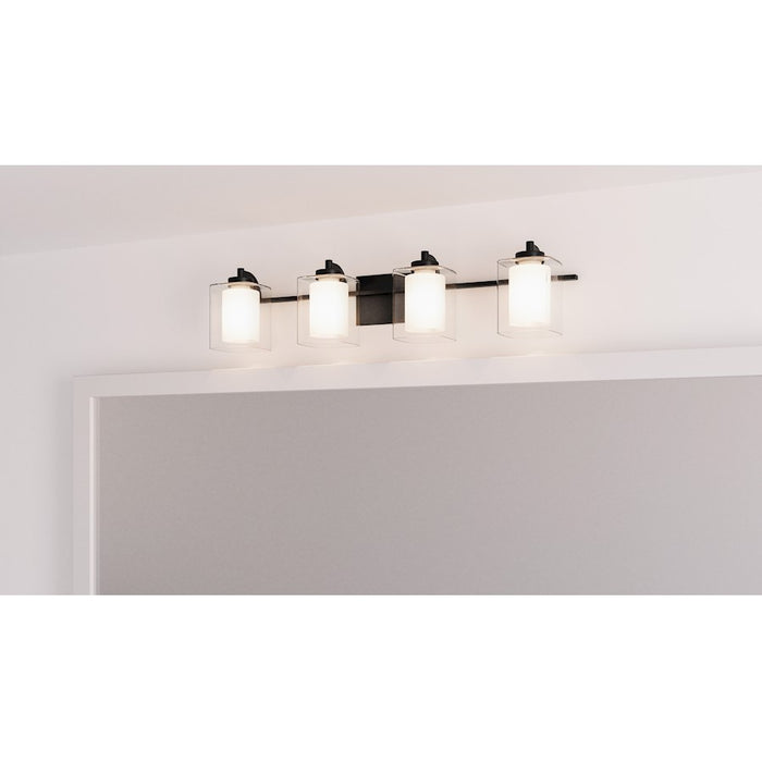 Quoizel Kolt 4 Light Bath Light, Clear/Sandblasted Interior