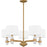 Quoizel Kimberly 5 Light Chandelier, Brass/Egg Shell Fabric