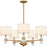 Quoizel Kimberly 5 Light Chandelier, Brass/Egg Shell Fabric