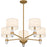 Quoizel Kimberly 5 Light Chandelier, Brass/Egg Shell Fabric