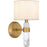 Quoizel Kimberly 1 Light Wall Sconce, Brass/Egg Shell Fabric - KMB8707BWS