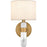 Quoizel Kimberly 1 Light Wall Sconce, Brass/Egg Shell Fabric