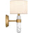 Quoizel Kimberly 1 Light Wall Sconce, Brass/Egg Shell Fabric