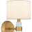 Quoizel Kimberly 1 Light Wall Sconce, Brass/Egg Shell Fabric