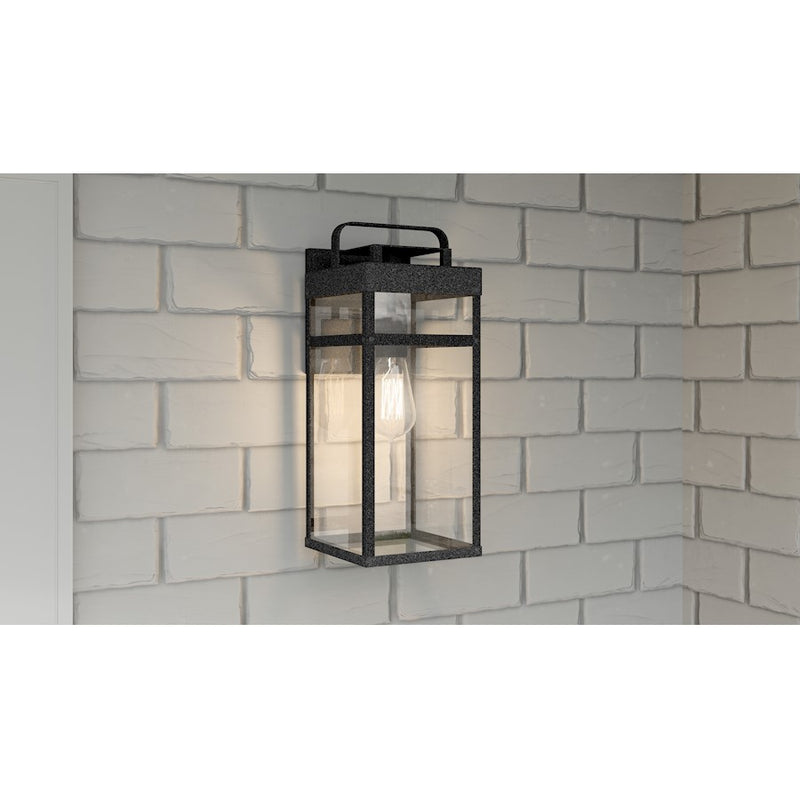 Quoizel Keaton 1 Light 16" Outdoor Wall Mount, Mottled Black