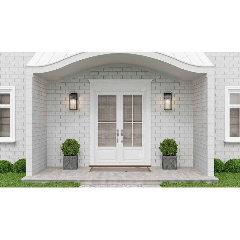 Quoizel Keaton 1 Light 16" Outdoor Wall Mount, Mottled Black