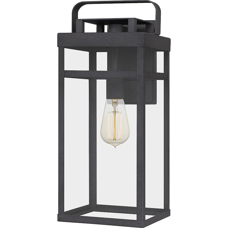 Quoizel Keaton 1 Light 18" Outdoor Wall Mount, Mottled Black