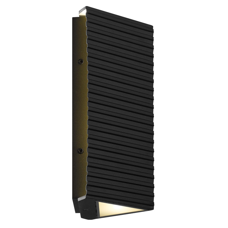Quoizel Kyler 10in LED Outdoor Wall Lantern | Contemporary Earth Black Steel | Front Door & Porch Entry | 6.5 x 4.25 x 10.25 in | Model KYLE8405EK