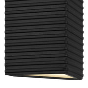 Quoizel Kyler 10in LED Outdoor Wall Lantern | Contemporary Earth Black Steel | Front Door & Porch Entry | 6.5 x 4.25 x 10.25 in | Model KYLE8405EK